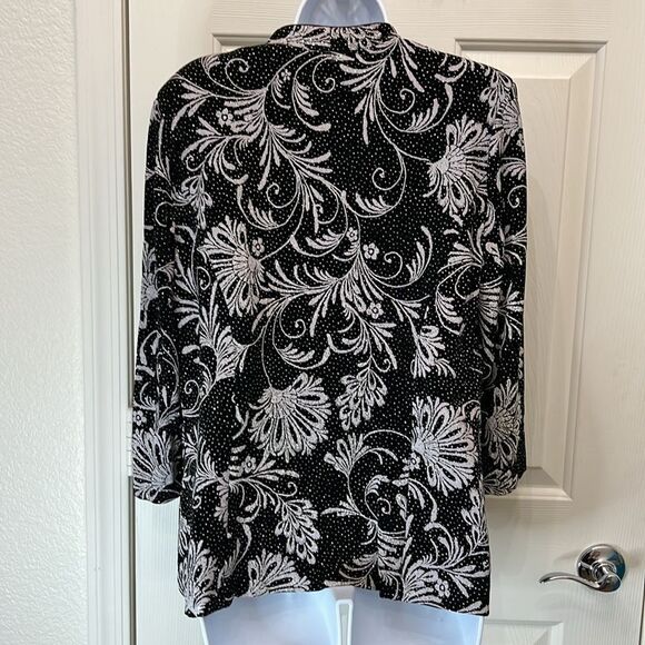 Alex Evening Twin Set Sz Large Diamond Glitter Scoop Neck Tank 3/4 Sleeve Jacket - Picture 5 of 16